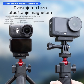 Magnetska baza adapter za DJI Nano/Action6 – 1/4-inčno sučelje, magnetska privlačnost + plastika