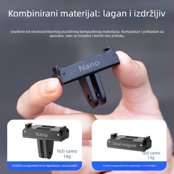 Magnetska baza adapter za DJI Nano/Action6 – 1/4-inčno sučelje, magnetska privlačnost + plastika