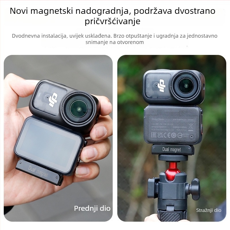 Magnetska baza adapter za DJI Nano/Action6 – 1/4-inčno sučelje, magnetska privlačnost + plastika
