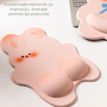 Podloga za miša s podrškom za zglob, mala gumena protivklizna stolna podloga s kalkulatorom