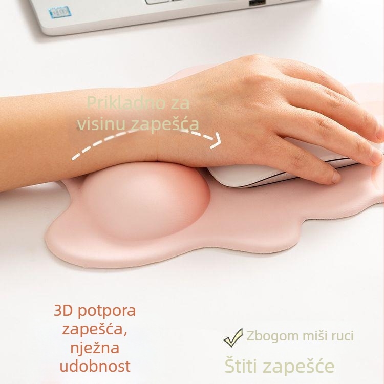 Podloga za miša s podrškom za zglob, mala gumena protivklizna stolna podloga s kalkulatorom