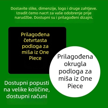 Prošivena podloga za miš za gaming, s prilagođenim logom, AOCC stil, crtani anime dizajn