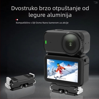 Aluminijski magnetski brzi oslobađanje za Osmo Nano i DJI 360/Action4/5 sportske kamere, dvostruko sklopno