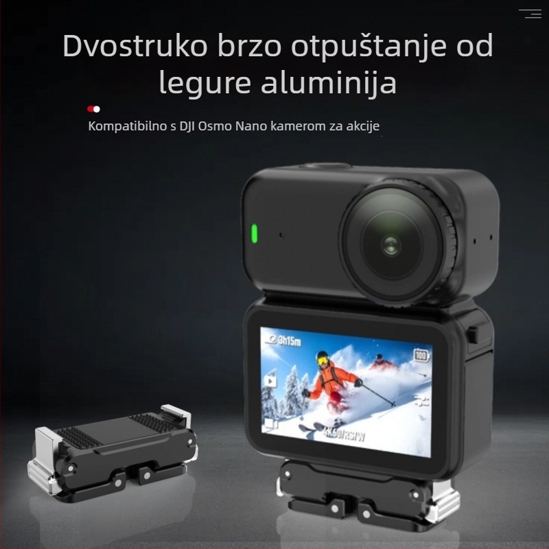 Aluminijski magnetski brzi oslobađanje za Osmo Nano i DJI 360/Action4/5 sportske kamere, dvostruko sklopno
