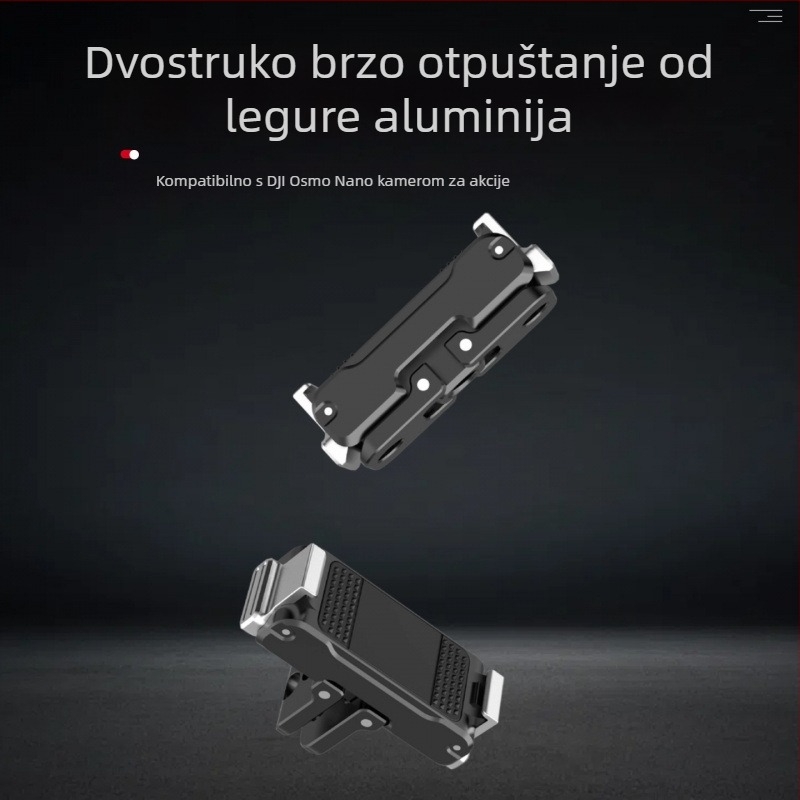 Aluminijski magnetski brzi oslobađanje za Osmo Nano i DJI 360/Action4/5 sportske kamere, dvostruko sklopno