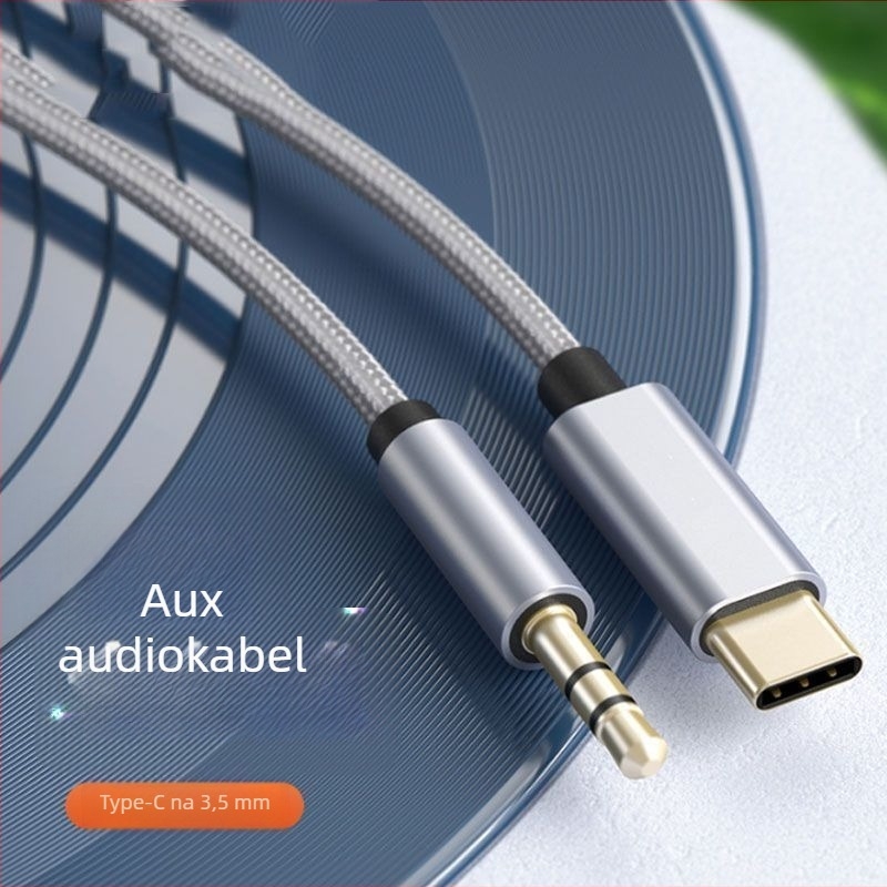 Type-C na 3,5 mm auto AUX audio kabel, zlatni konektori, bakreno jezgro, optičko vlakno, BV certificirano