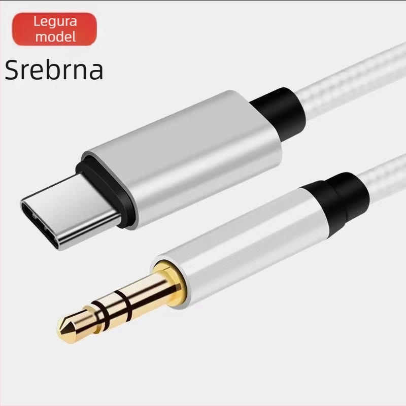 Type-C na 3,5 mm auto AUX audio kabel, zlatni konektori, bakreno jezgro, optičko vlakno, BV certificirano