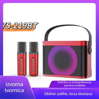 Sve-u-jednom bežični Bluetooth zvučnik za karaoke s LED lampicama i dva mikrofona (Bluetooth 5.1 • ≤10W • 60 Hz–15 kHz • 2000–4000 mAh • 3–5 sati reproducije)