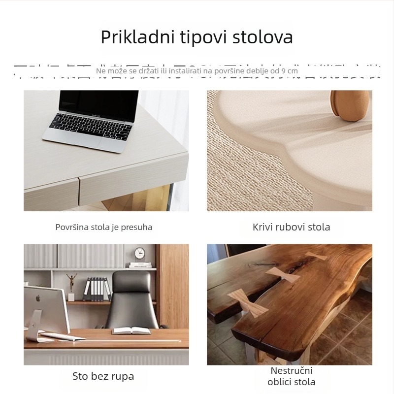 Monitor nosač bez bušenja s plinskom oprugom, rotirajući, ML8, hladno valjani čelik, 5 kg, za širok raspon monitora