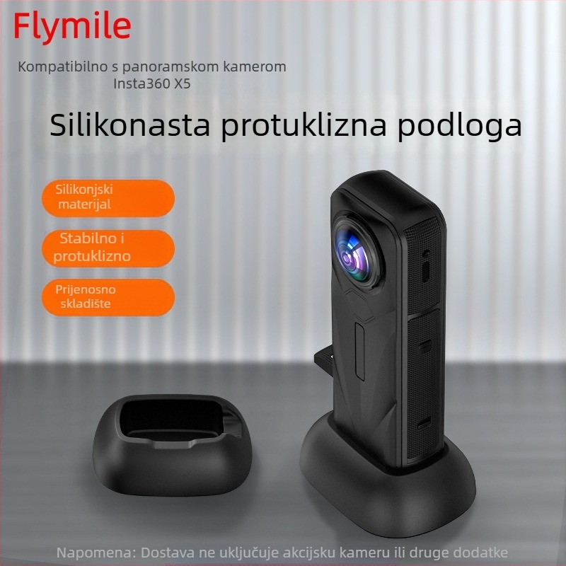 Insta360 X5 Silikonska Stolna Baza s Klipom za Snimanje i Fiksnom Podrškom X4 - Model X5004
