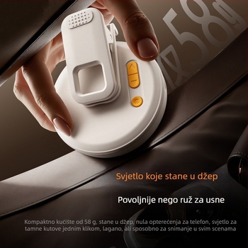Klip-on rasvjeta za mobitel, 37 LED, podesiva temperatura boje 2500K–9900K, kompaktnog dizajna za selfie, fotografiju i livestream