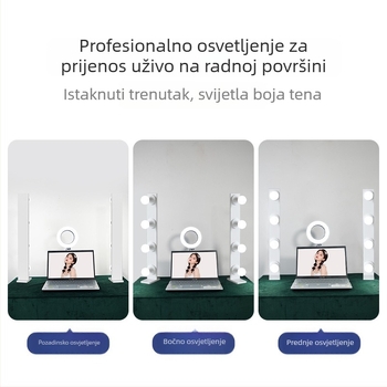 Prijenosno LED osvjetljenje za fotografiju i uživo streaming na stolnoj površini, dvostruko red LED, 20W, 110–265V, promjenjiva jačina svjetla
