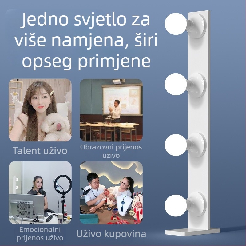 Prijenosno LED osvjetljenje za fotografiju i uživo streaming na stolnoj površini, dvostruko red LED, 20W, 110–265V, promjenjiva jačina svjetla
