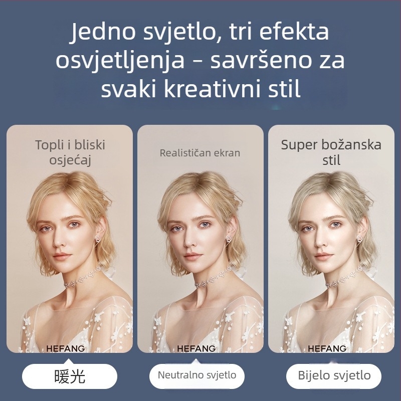 Prijenosno LED osvjetljenje za fotografiju i uživo streaming na stolnoj površini, dvostruko red LED, 20W, 110–265V, promjenjiva jačina svjetla