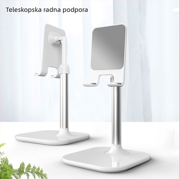 Teleskopski podesiva stolna držač za telefon i tablet, dizajn s podizanjem, kompatibilan s generacijama iPad/iPhone, 145 g