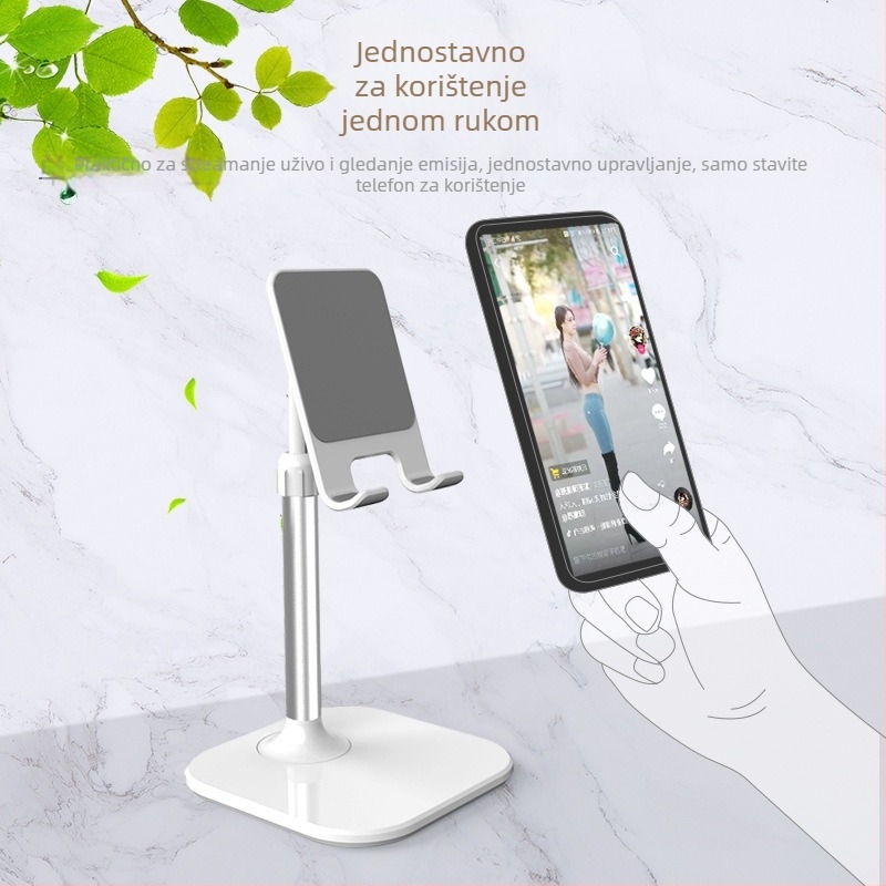 Teleskopski podesiva stolna držač za telefon i tablet, dizajn s podizanjem, kompatibilan s generacijama iPad/iPhone, 145 g