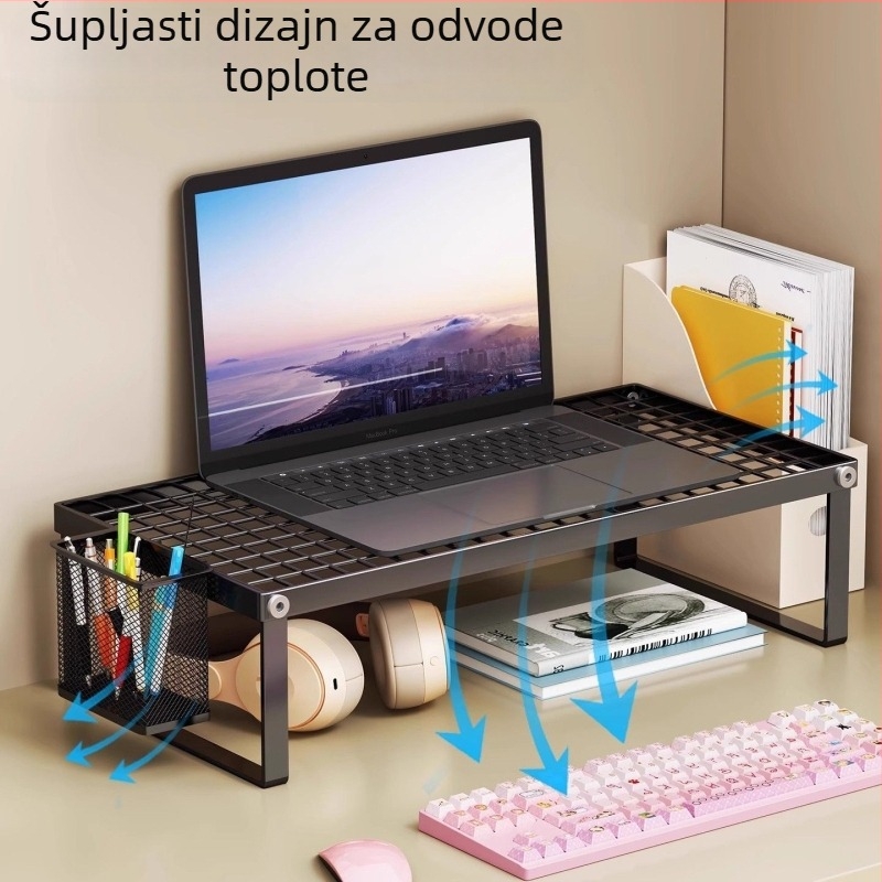 Stalak za prijenosno računalo od željeza, rotacijskog tipa, podnožje za podizanje radne površine za monitor