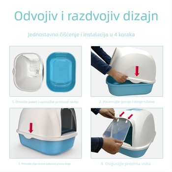 Potpuno zatvorena kutija za mačji pijesak, plastika, paket 10 kom., Marka: Druga, Privatna oznaka dostupna