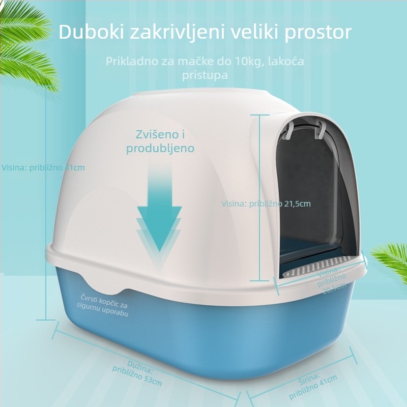 Potpuno zatvorena kutija za mačji pijesak, plastika, paket 10 kom., Marka: Druga, Privatna oznaka dostupna