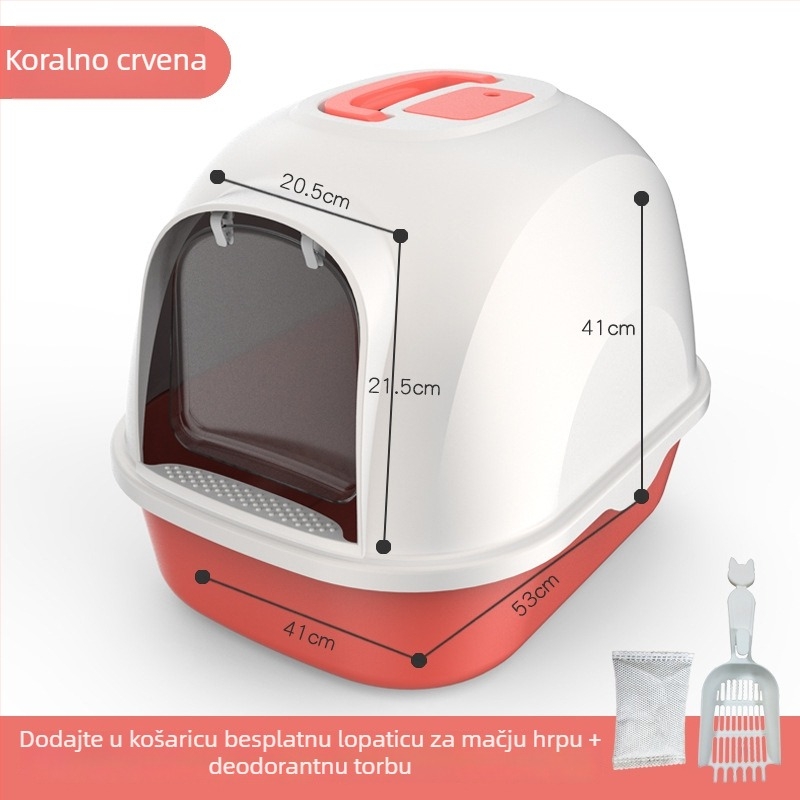 Potpuno zatvorena kutija za mačji pijesak, plastika, paket 10 kom., Marka: Druga, Privatna oznaka dostupna