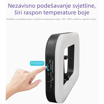 E300 LED kružno svjetlo za vanjsku prijenos uživo – prijenosno dopunsko svjetlo za fotografiju, snaga ispod 10W, Type-C napajanje