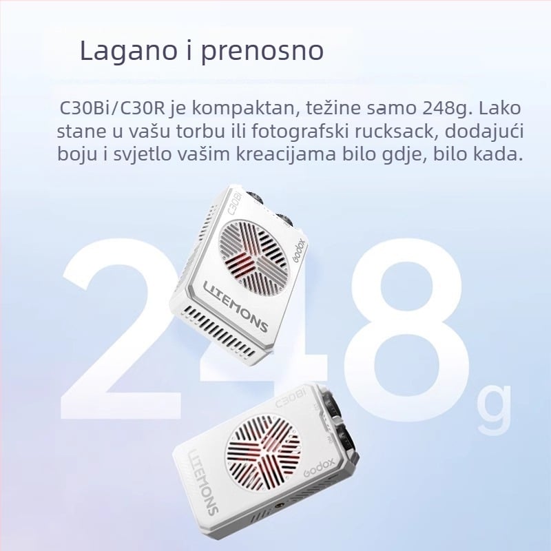 Pocket RGB Fill Light C30Bi/R za mobilnu fotografiju — prijenosna stolna LED svjetiljka s ugrađenim napajanjem, regulacija jačine