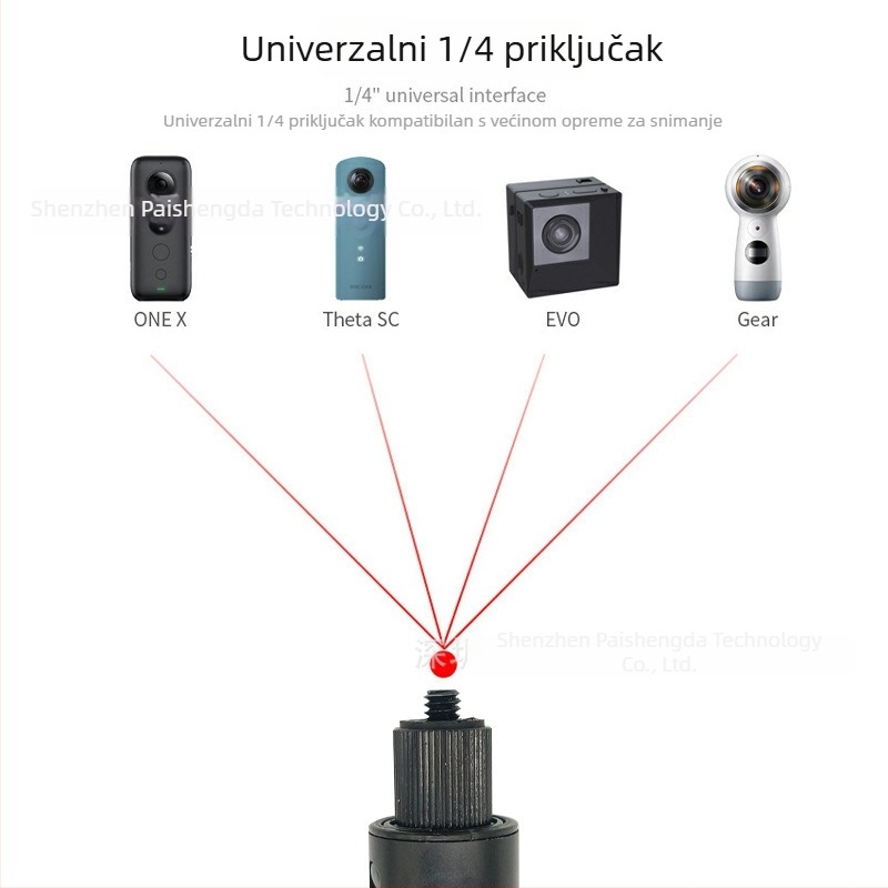 PAISD selfie stick za Insta360, aluminijski legura, kompatibilan s općim modelima, pogodan za sportske kamere