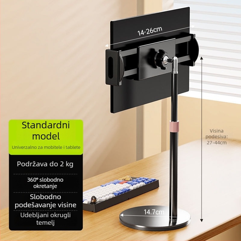 Prijenosni stalak za monitor za tablet/PC — metalni rotirajući nosač za dvostruki zaslon