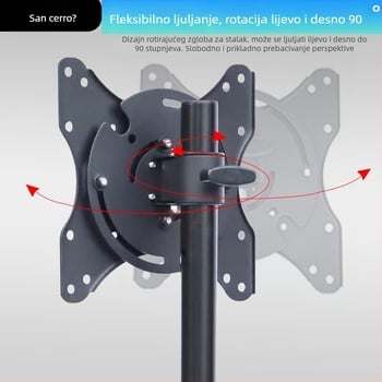 Rotirajući LCD monitor držač za stolni radni prostor | Materijal: SPCC, Težina: 2 kg, Uključeni montažni pribor