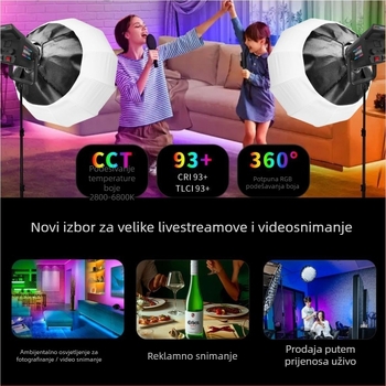 LED rasvjeta za ispunu za livestream, 51–100W, 2700–3500K toplina svjetla, 220V, okomita montaža