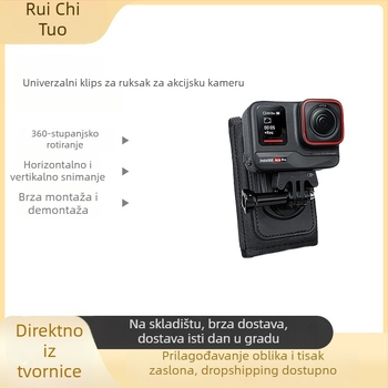 Klip za ruksak za akcijske kamere (Materijal: Nylon+ABS; Kompatibilnost: Općenita; Sadržaj pakiranja: klip, vijci, osnova)