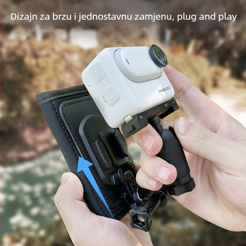 Klip za ruksak za akcijske kamere (Materijal: Nylon+ABS; Kompatibilnost: Općenita; Sadržaj pakiranja: klip, vijci, osnova)