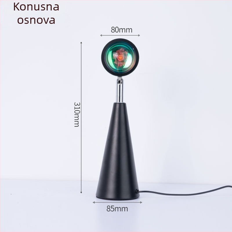 Lampa zalaska sunca - ambijentalna noćna svjetiljka za spavaću sobu, DC napajanje, montaža na stup, bez pametnog upravljanja