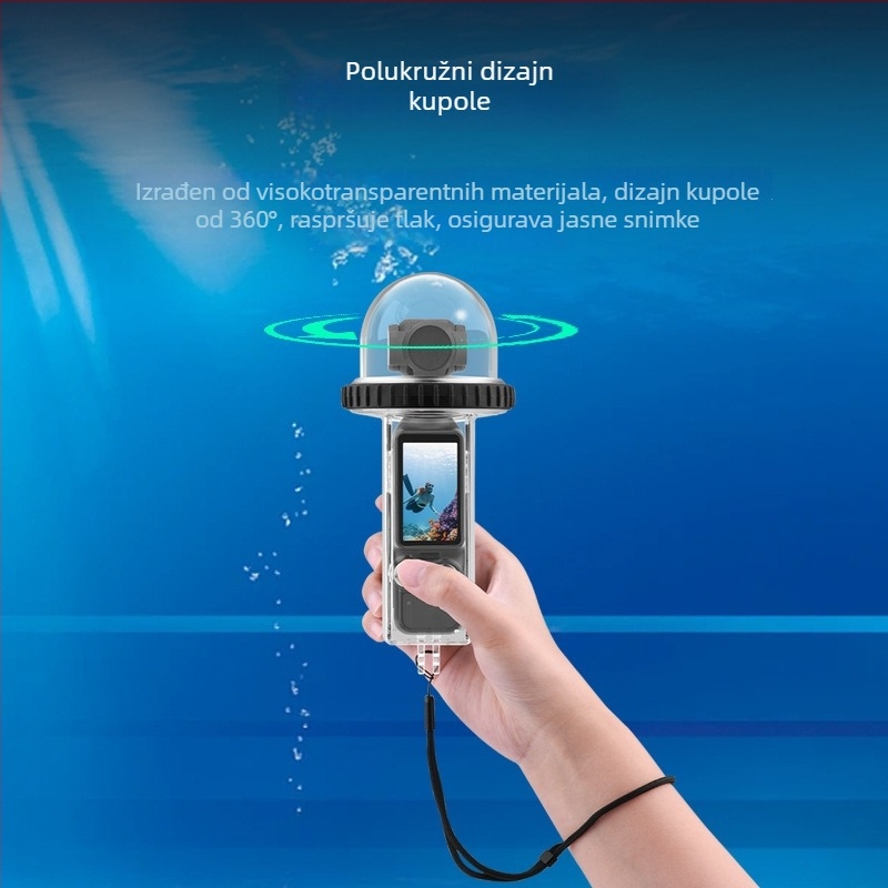 Brdrc ronilački zaštitni kućište za DJI Osmo Pocket 3, do 40 m dubine, PC kućište, 190 g, uključuje vodootporno kućište, remen za ruku, 1/4 inch adapter baza, dugi vijak, 12 anti-fog listova