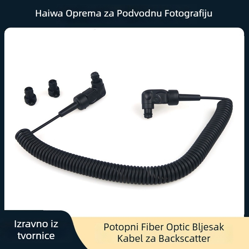 Optički vlaknasti sinkronizacijski kabel, L-oblik za podvodnu fotografiju — OR-2; kompatibilan s vodootpornim kućištima s portom za optičko vlakno; Bluetooth: Ne; licencirana privatna marka