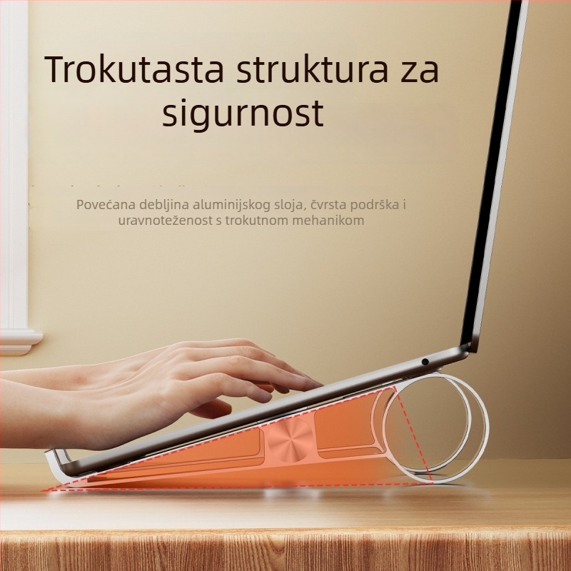 Stalak za prijenosno računalo od aluminijske legure, odvojiv i prijenosan, univerzalna kompatibilnost, podesiva visina za hlađenje na stolu