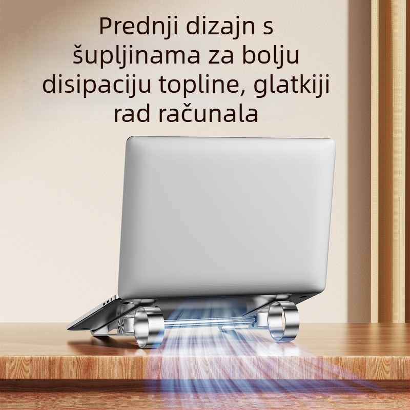 Stalak za prijenosno računalo od aluminijske legure, odvojiv i prijenosan, univerzalna kompatibilnost, podesiva visina za hlađenje na stolu
