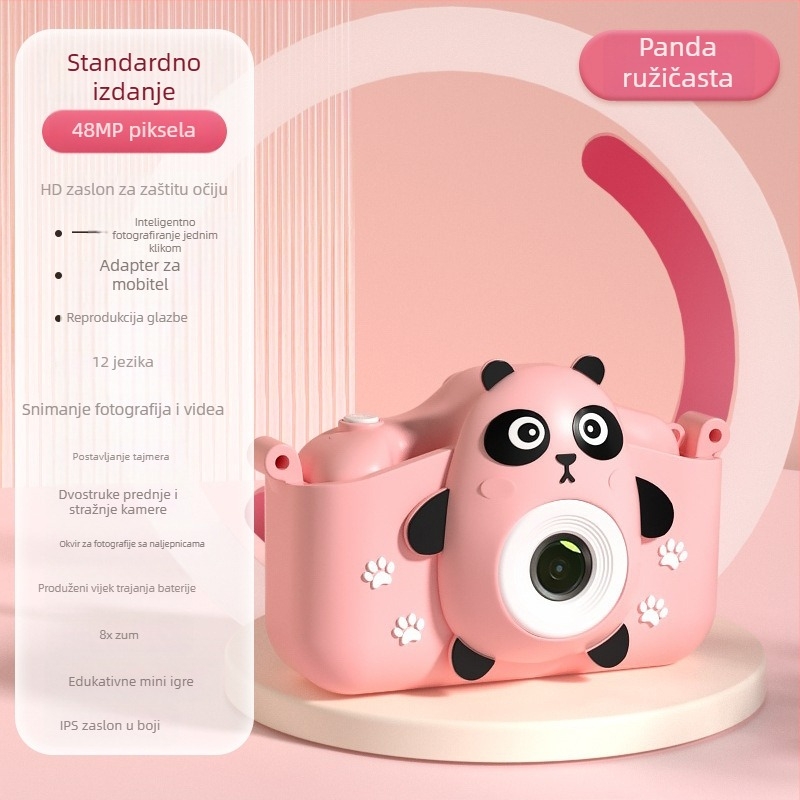Dječja kamera s 8x zumom, 4K HD, dvostruka leća, edukativni digitalni fotoaparat