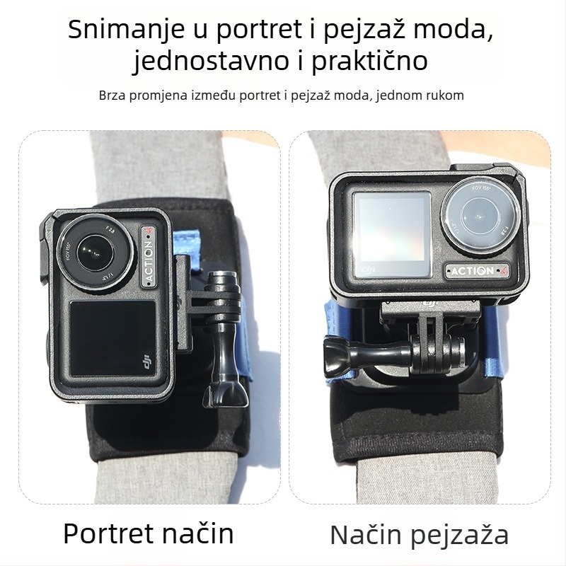 Klip za ruksak s prednjim nosačem ramena za sportsku kameru — plastika + SBR ronilački materijal, prilagodljiv logo, uključuje 360 adapter i dugačke vijake