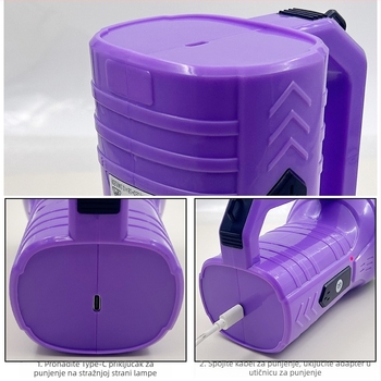 LED svjetiljka, punjiva, ABS kućište, baterija 1500 mAh, domet do 200 m