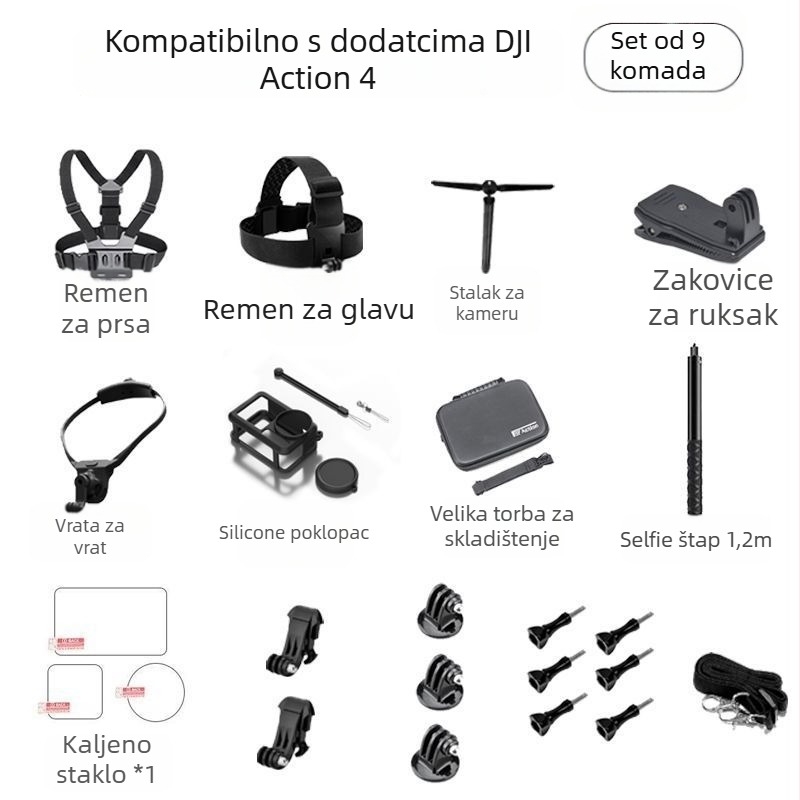 Mn97821 silikonski rukav – univerzalni set dodataka DJI Action5Pro (OEM obrada, porijeklo Guangdonga)