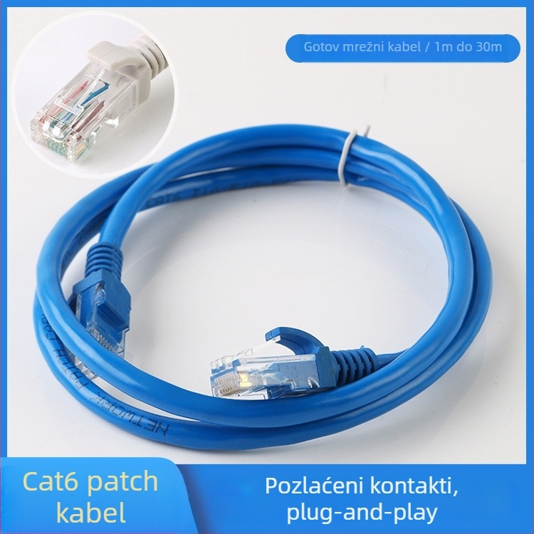 Cat6 Ethernet patch kabel – 1 m / 2 m / 5 m / 30 m, mrežni kabel za računalo