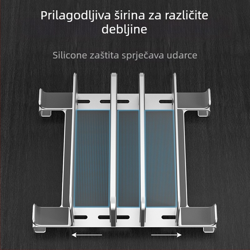 Stolni vertikalni držač za prijenosno računalo od karbonskog čelika, s pet kartičnih pretinaca i disipacijom topline