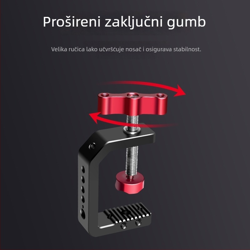 Polarstek kamera klipsa tipa C za stolnu upotrebu, aluminijska legura, držač za telefon, nosivost do 2 kg, težina 200 g