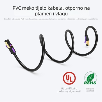 Weixun Cat7 10Gbps zaštitni plosnati Ethernet kabel – čista bakrena, RJ-45, 6,2 mm, za računala i prekidače