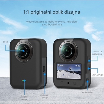 Silikonska zaštitna navlaka za DJI Osmo 360 s poklopcem za leću – otpornost na pad, otpornost na trošenje, otpornost na ogrebotine