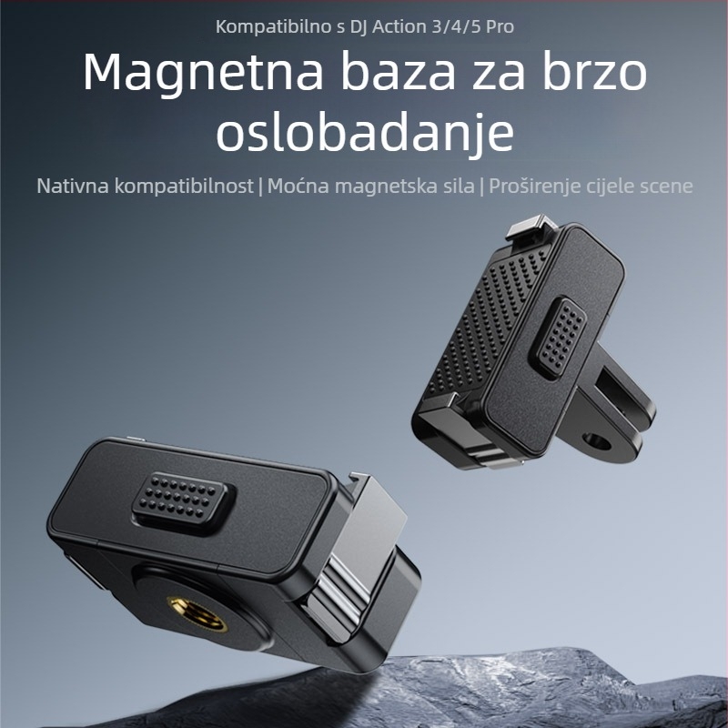 Sheingka Magnetna baza za brzo otpuštanje za DJI Action3/4/5 Pro – plastika + metalni dijelovi; uključuje magnetski stalak