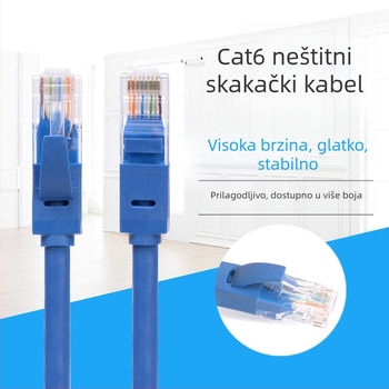 Cat6 Ethernet kabel, RJ45, bakar bez kisika, OD6.0, povezivanje na usmjerivač