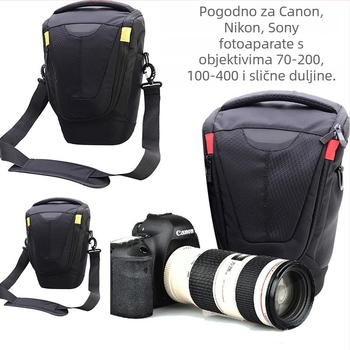 Torba za DSLR fotoaparat – proširena trokutasta torba za teleobjektive 70-200/100-400, najlon, kompatibilna s Nikon, Canon i Sony