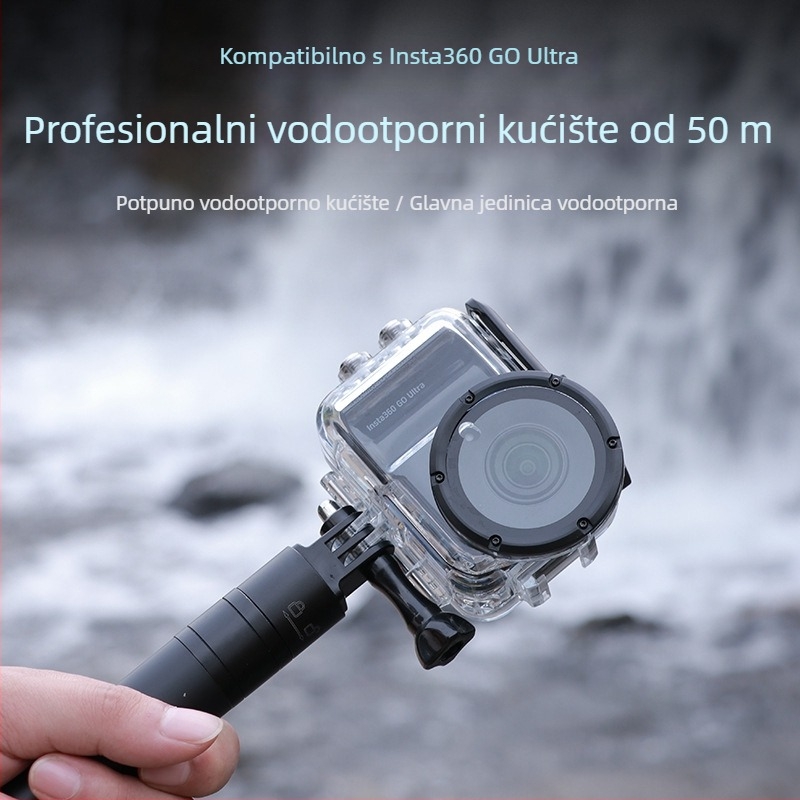 Zaštitna futrola za Insta360 Go Ultra — vodootporna do 50 m za ronjenje, kućište od PC 2805, 304 nehrđajući čelik, ABS i optičko kaljeno staklo